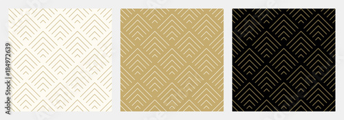 Fotografie, Obraz Pattern seamless chevron abstract wave background stripe gold luxury color and line