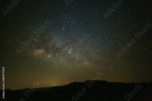 Landscape milky way galaxy with stars and space dust in the universe