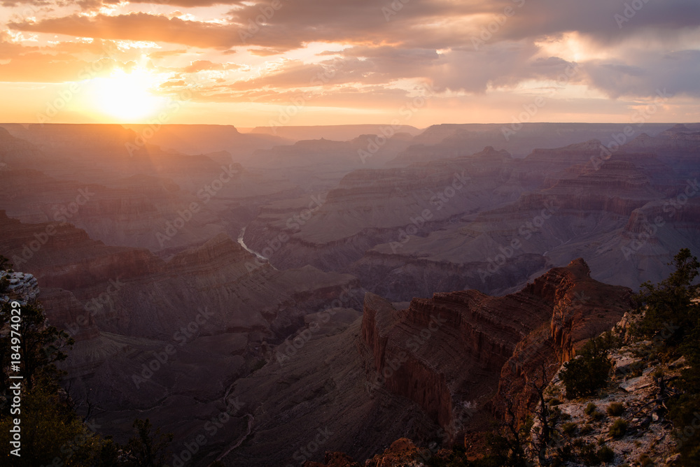 Grand Canyon National Park during sunset. 