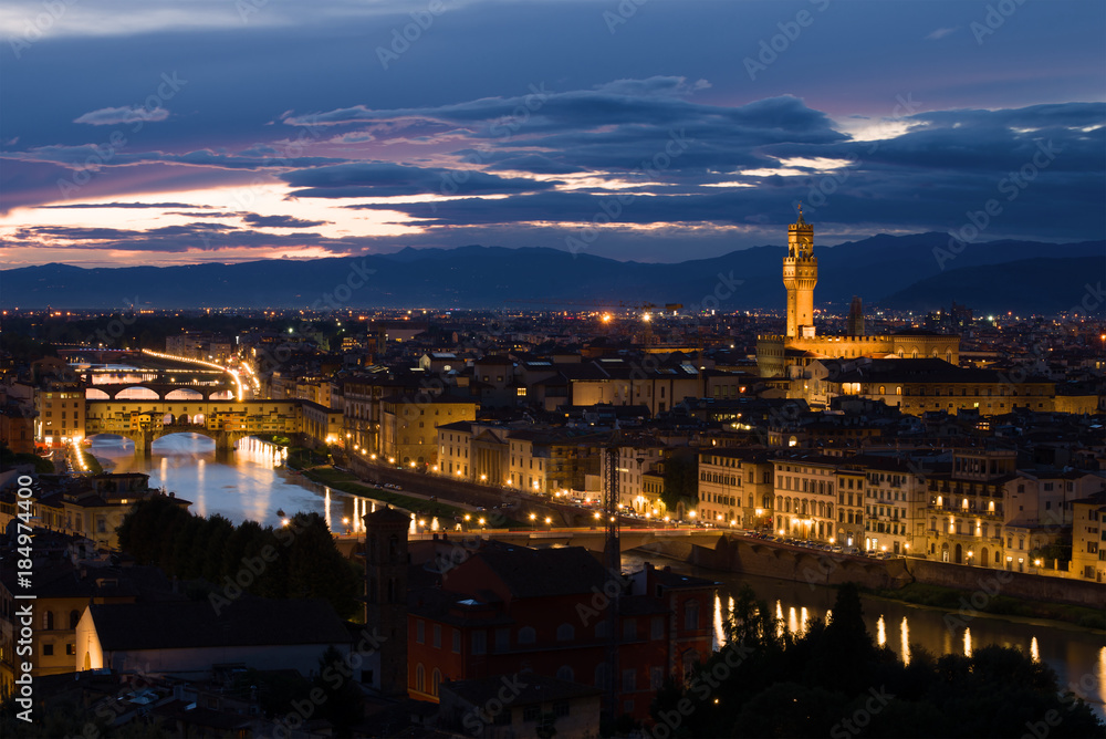 September twilight over Florence. Italy
