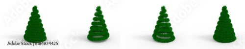 set of abstract exclusive 3d strange fake pine trees