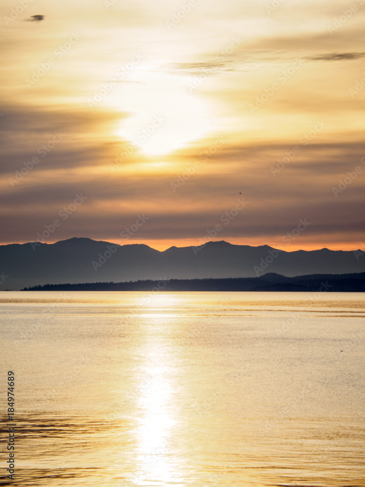 Sunset at the Ogden Point breakwater, Victoria BC