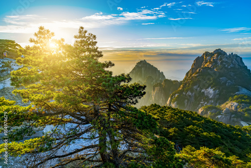 Beautiful mountains and rivers in Mount Huangshan  China