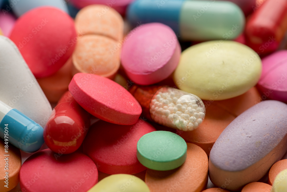 Pharmacy theme. Multicolored Isolated Pills and Capsules. Pharmacy theme. Multicolored Isolated Pills and Capsules.
