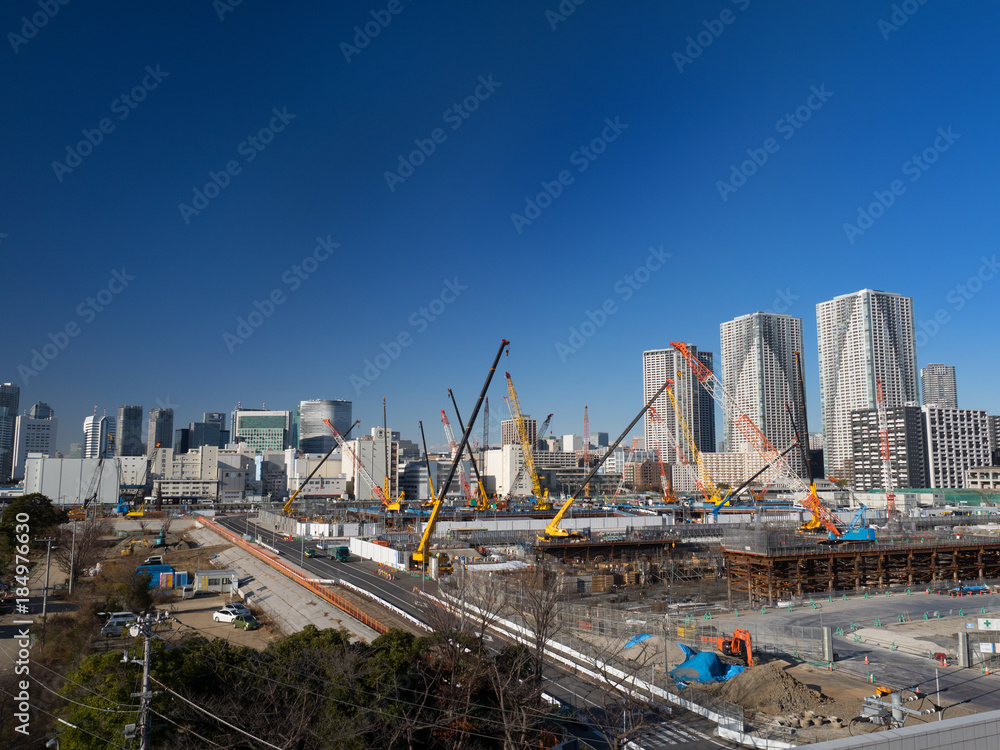 Fototapeta premium 晴海埠頭の工事現場