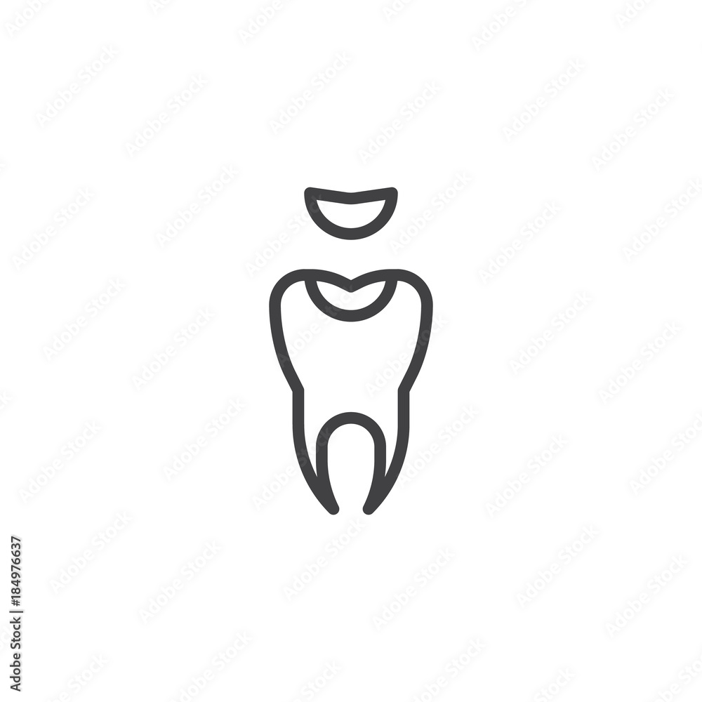 Decayed tooth line icon, outline vector sign, linear style pictogram isolated on white. Symbol, logo illustration. Editable stroke Decayed tooth line icon, outline vector sign, linear style pictogram isolated on white. Symbol, logo illustration. Editable stroke