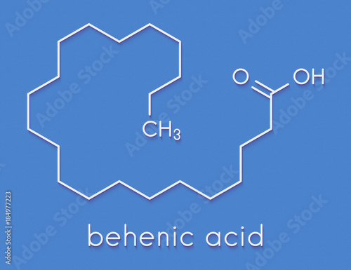Behenic acid (docosanoic acid) saturated fatty acid molecule. Skeletal formula. photo