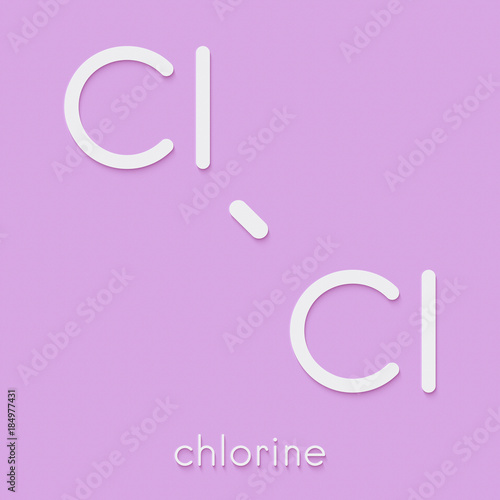 Elemental chlorine (Cl2). Skeletal formula.