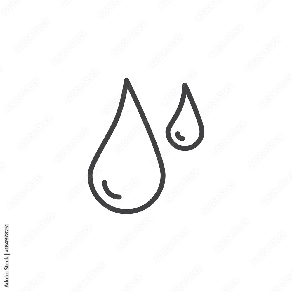 Blood drops line icon, outline vector sign, linear style pictogram isolated on white. Symbol, logo illustration. Editable stroke Blood drops line icon, outline vector sign, linear style pictogram isolated on white. Symbol, logo illustration. Editable stroke