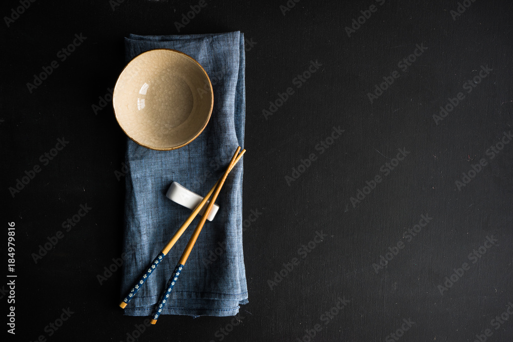 Table set with chopsticks Table set with chopsticks
