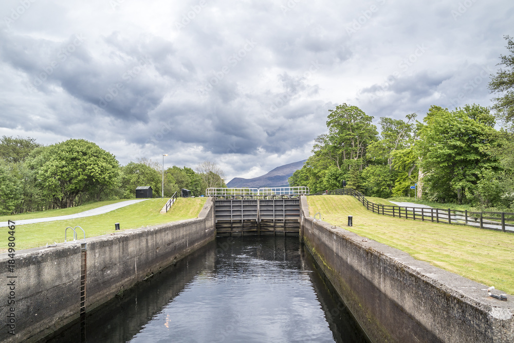 Caledonian canal locks at Corpach Fort Filliam Highlands