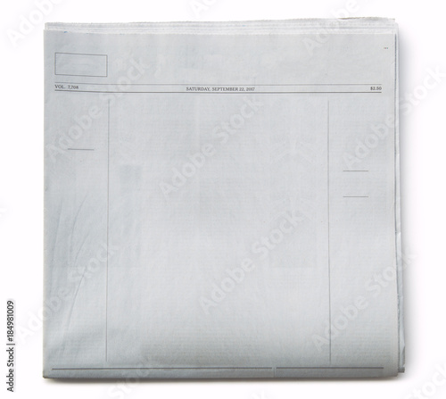 Newspaper Blank on White Background