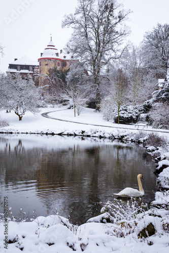 Schloss Laubach verschneit IV photo