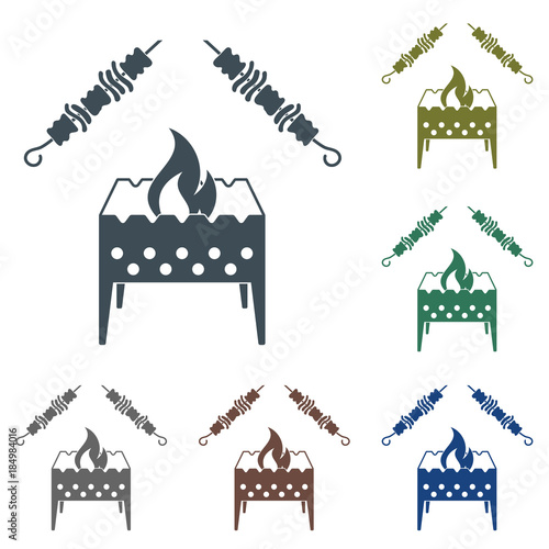 Brazier grill with kebab icon