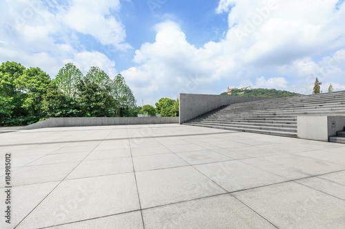 Empty city square floor and blue sky nature landscape