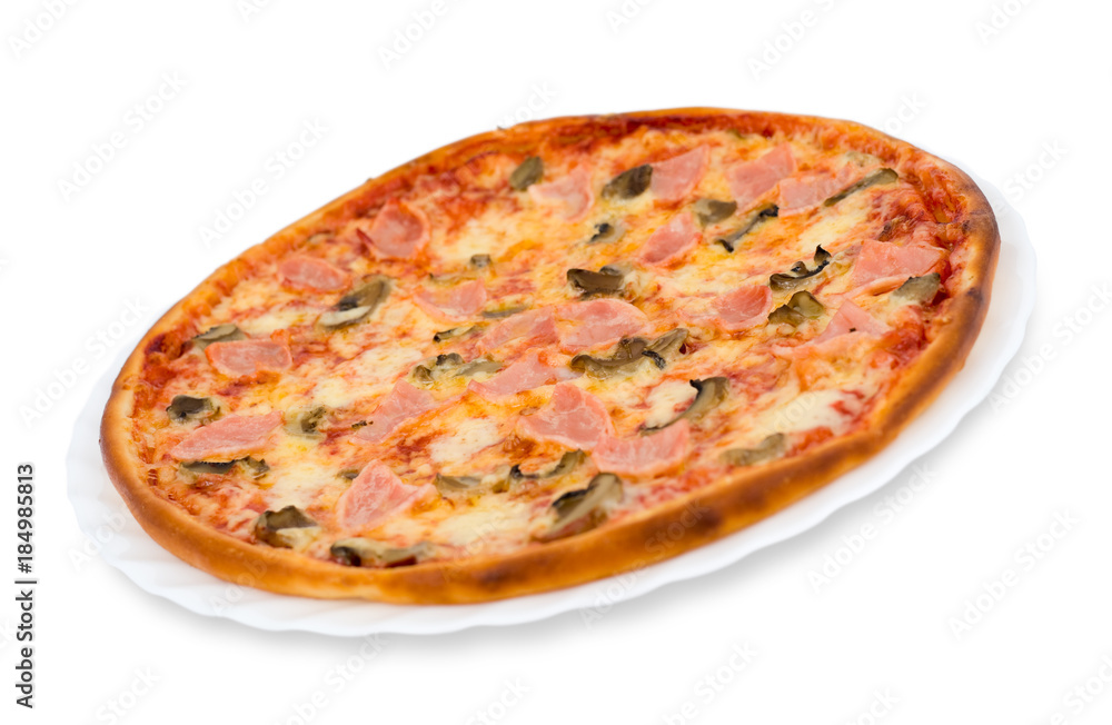 pizza with mushrooms and bacon pizza with mushrooms and bacon