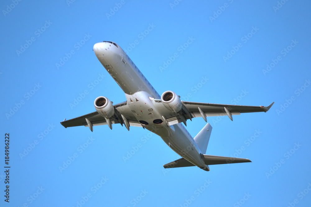 Passenger jet plane - flying