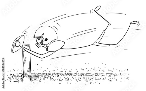 Cartoon of American Football Touchdown Catch