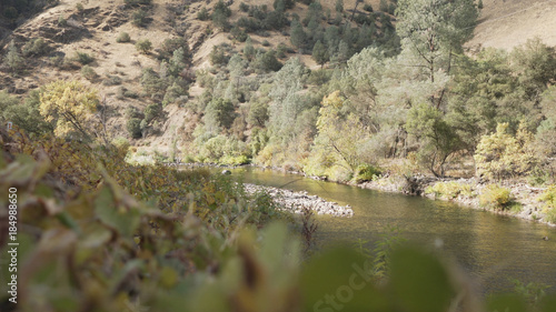 gimbal down shot of merced river in daytime