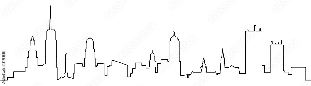 Skyline Buffalo NY Stock Vector | Adobe Stock