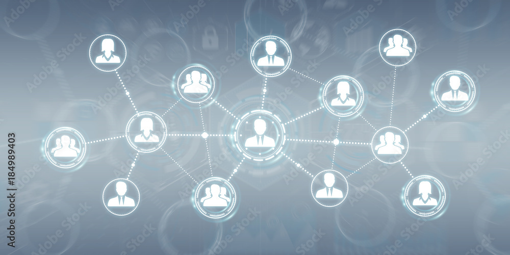 Social network modern flat interface 3D rendering Social network modern flat interface 3D rendering