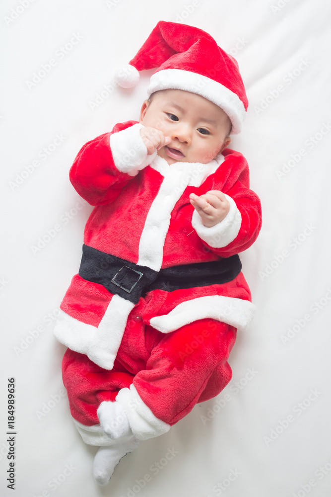 Christmas Santa Claus asian baby boy and happy new year festival Christmas Santa Claus asian baby boy and happy new year festival