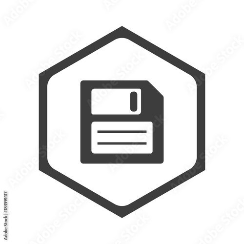 ikona sześciobok z zaokrąglonymi wewnątrz krawędziami