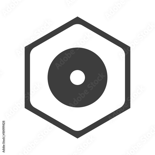 ikona sześciobok z zaokrąglonymi wewnątrz krawędziami