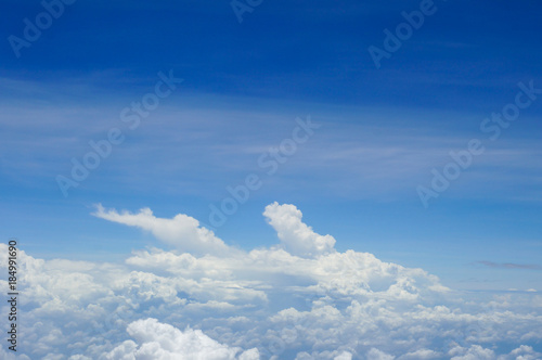 Skyline View above the Clouds from air plane
