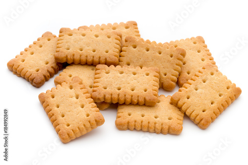 Tasty cookies biscuits on the  isolated background.