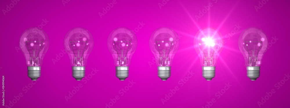 brainstorming sign symbol business idea symbol idea light bulbs on pink