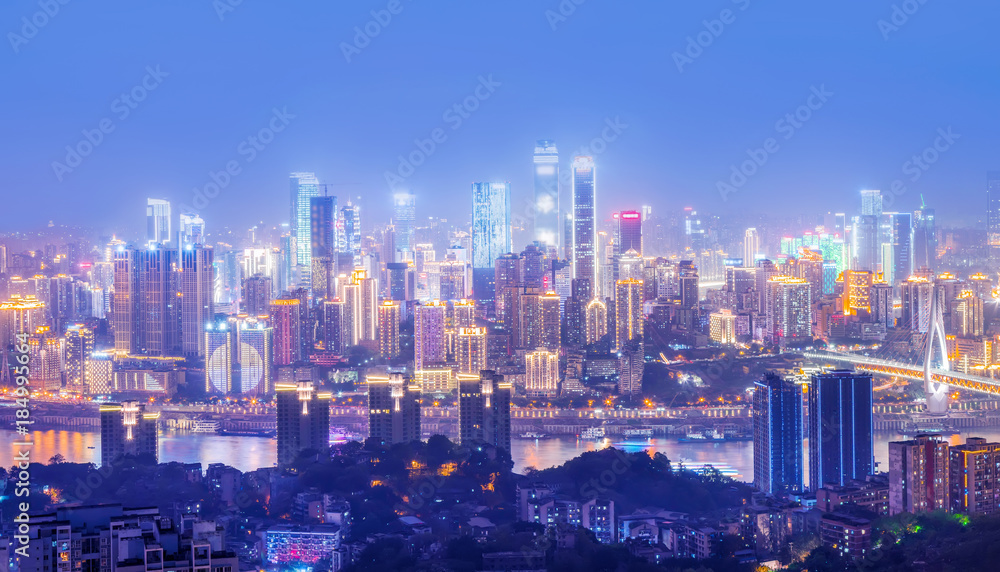 City architecture view, night view and skyline