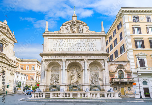 The Fountain of the Acqua Felice in Rome, Italy.