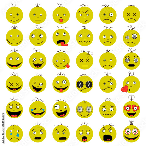 Smileys funny funny yep vector 10 vector set
