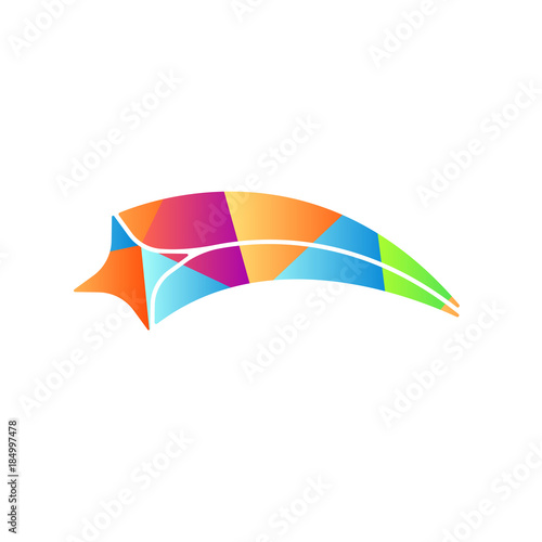 farbenfrohes Symbol - Sternschnuppe