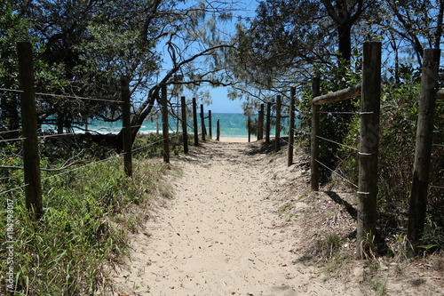 Way to beach of Sunshine Coast in summer in Queensland, Australia 