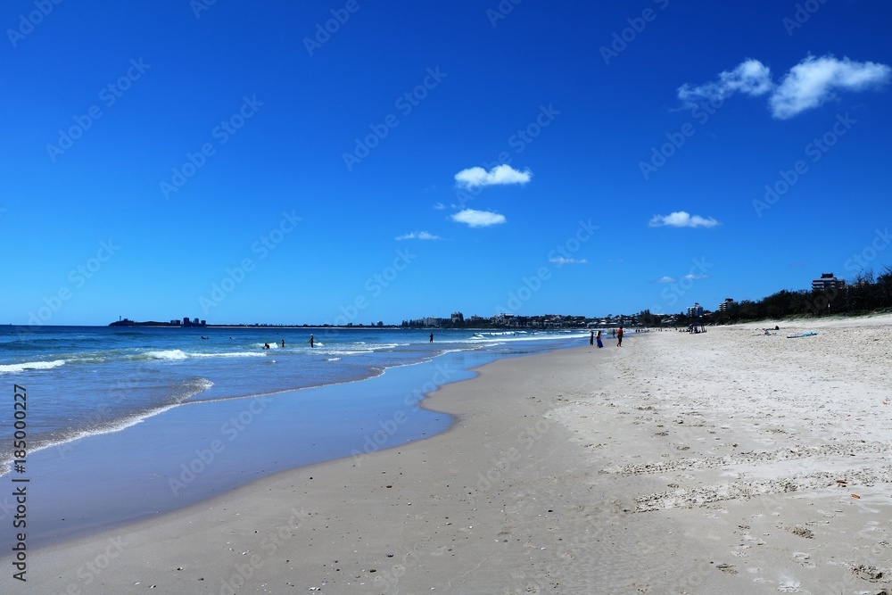 White sandy beach of Sunshine Coast in Queensland, Australia