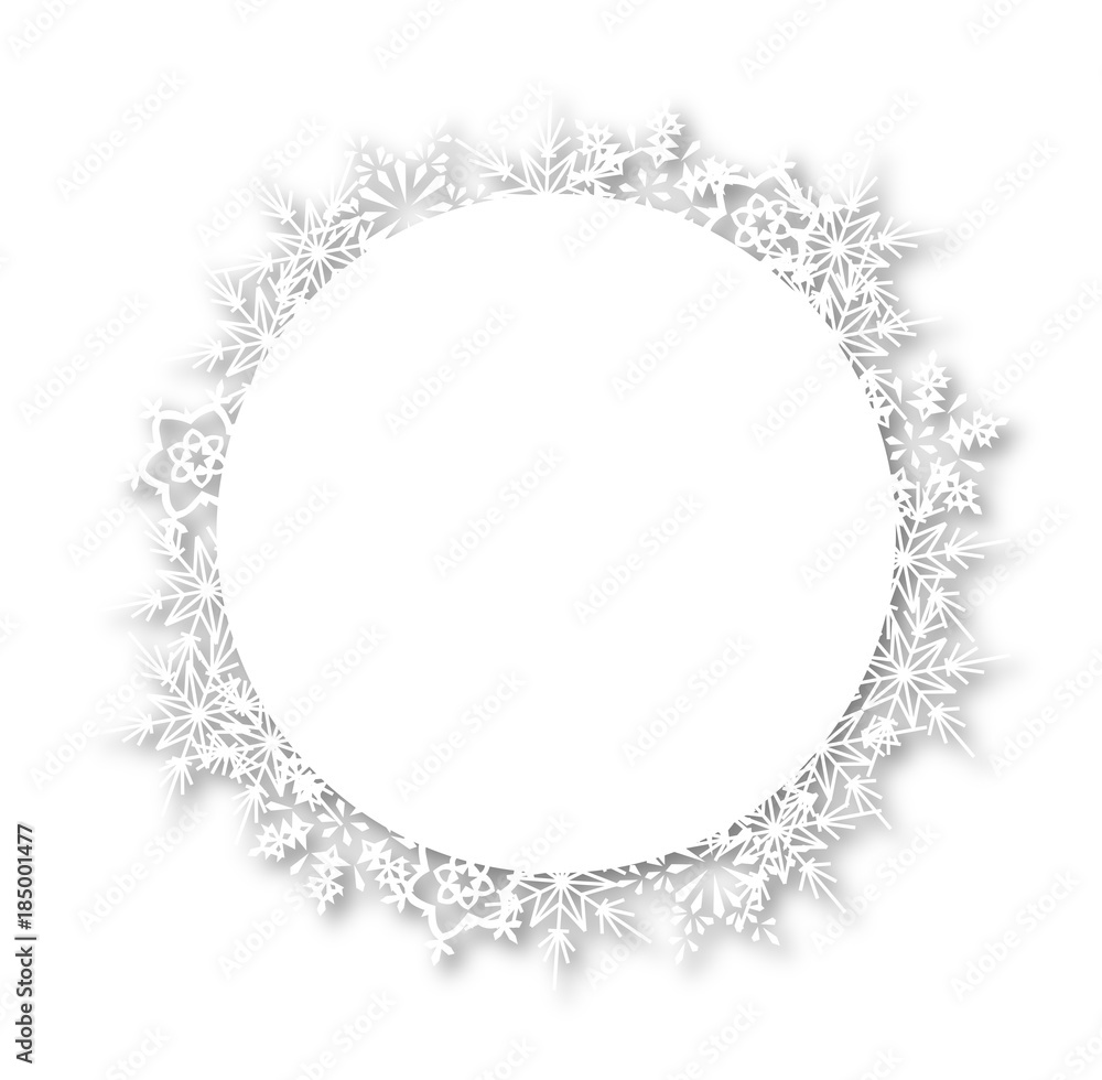 frame of snow round with shadow frame of snow round with shadow