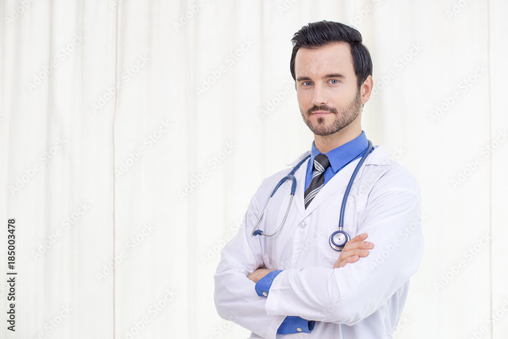 Portrait of Doctor and posing together at hospital. People with medical concept. Portrait of Doctor and posing together at hospital. People with medical concept.