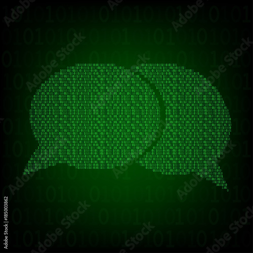 Abstract image of chat bubble, Abstract Technology Binary code, The Need of Technology in the Digital Age. Vector illustration design.
