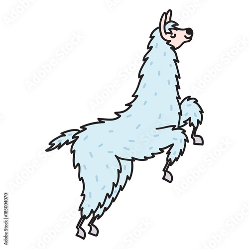 Vector illustration. Cute character lama