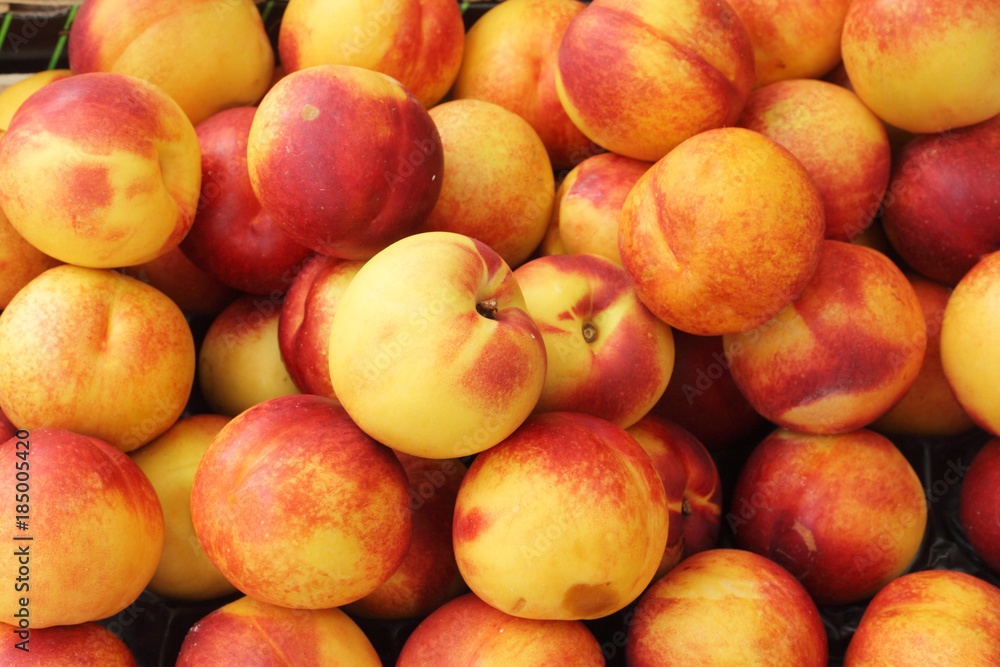 Nectarines in the market Nectarines in the market