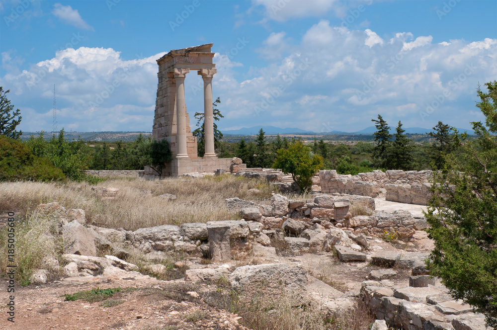 A view of the ruins of the ancient temple of Apollo Ilatis. Kourion, Cyprus