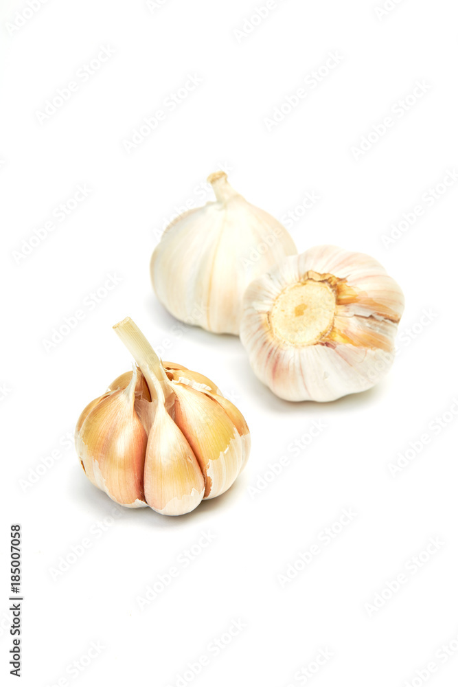 Garlics isolated on white Garlics isolated on white