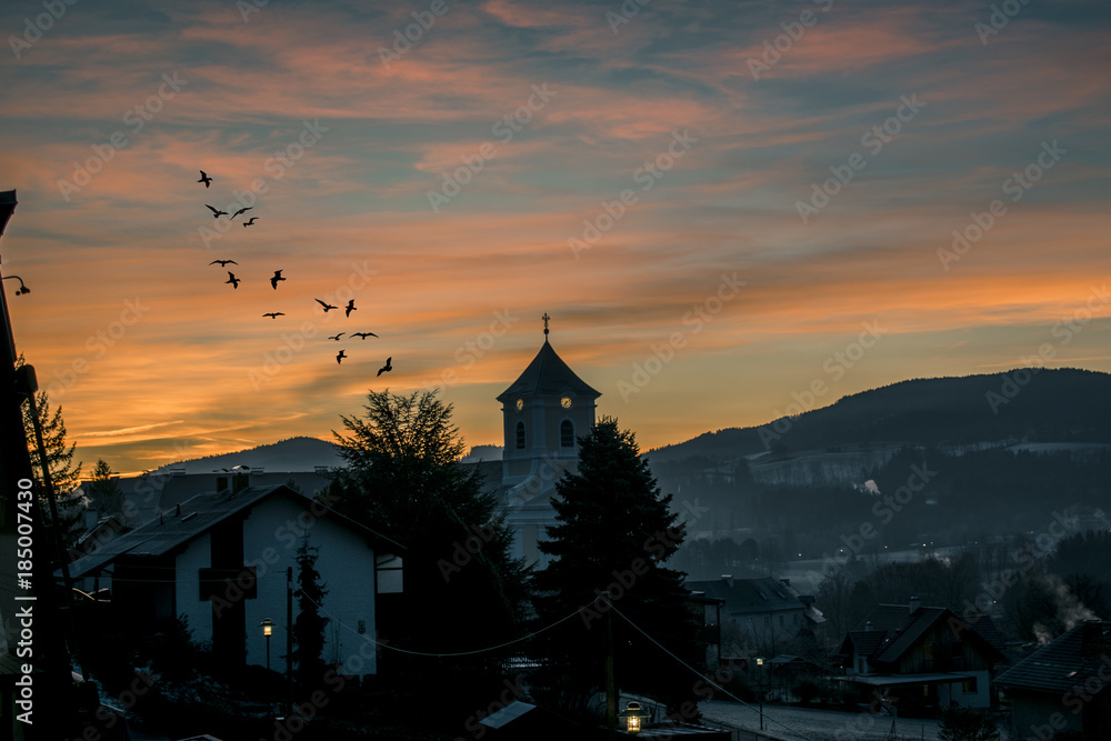 Fototapeta premium Church at sunset