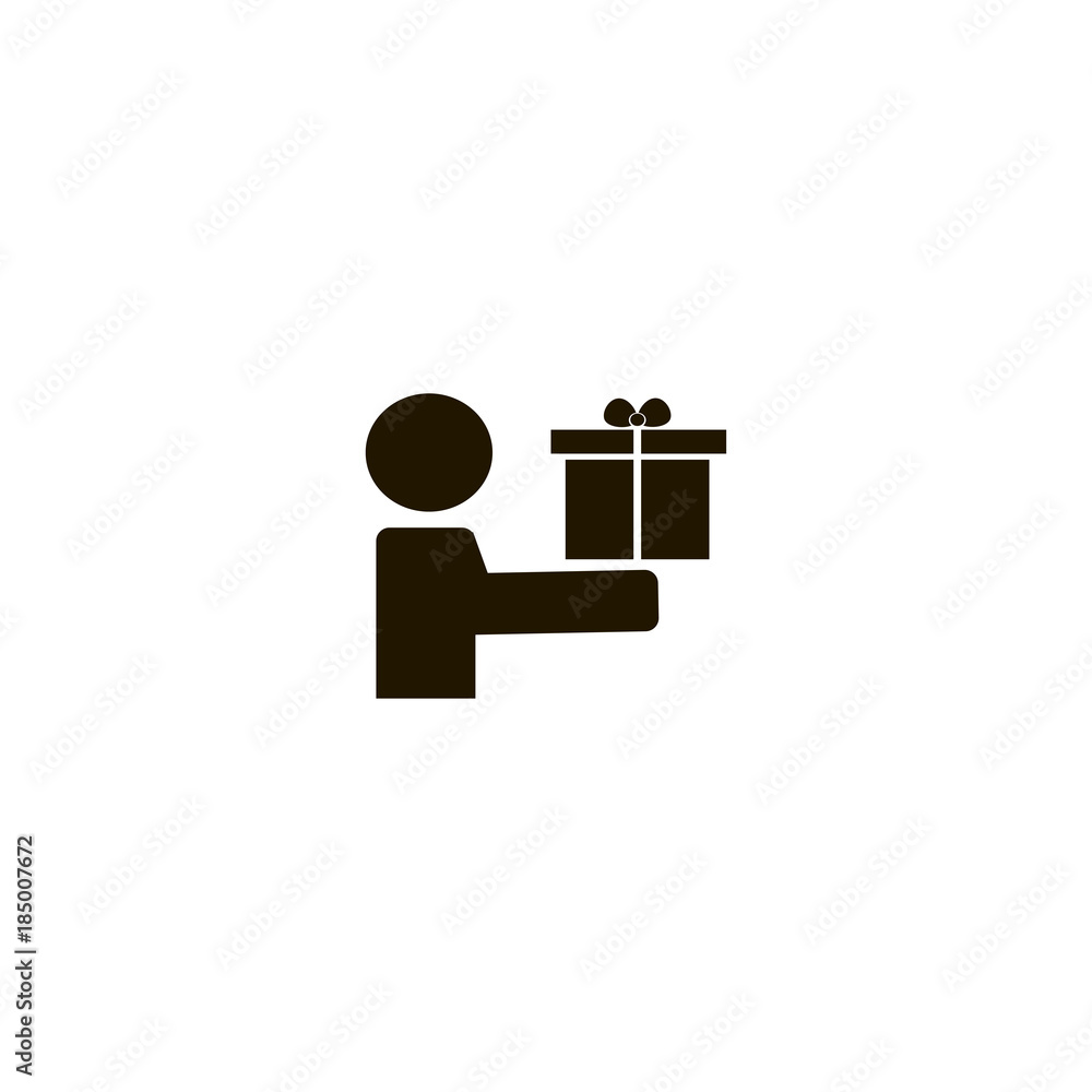 give a gift icon. flat design