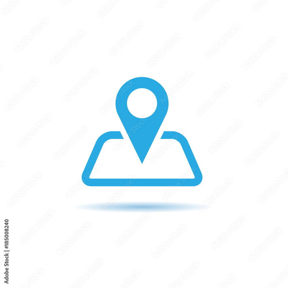 Vector of map pointer icon. GPS location symbol. Flat design style. Vector of map pointer icon. GPS location symbol. Flat design style.