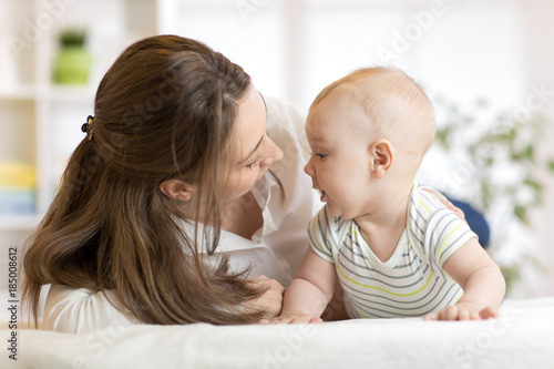 Mommy loving newborn child....