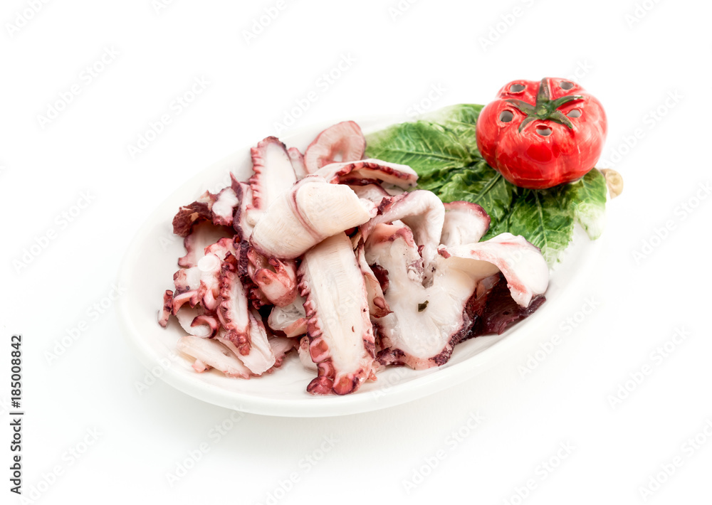 Delicious Octopus Carpaccio on the plate. Seafood appetizer.