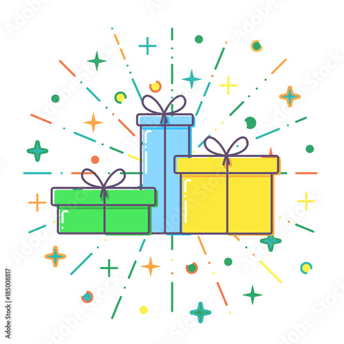 Flat Gift boxes vector